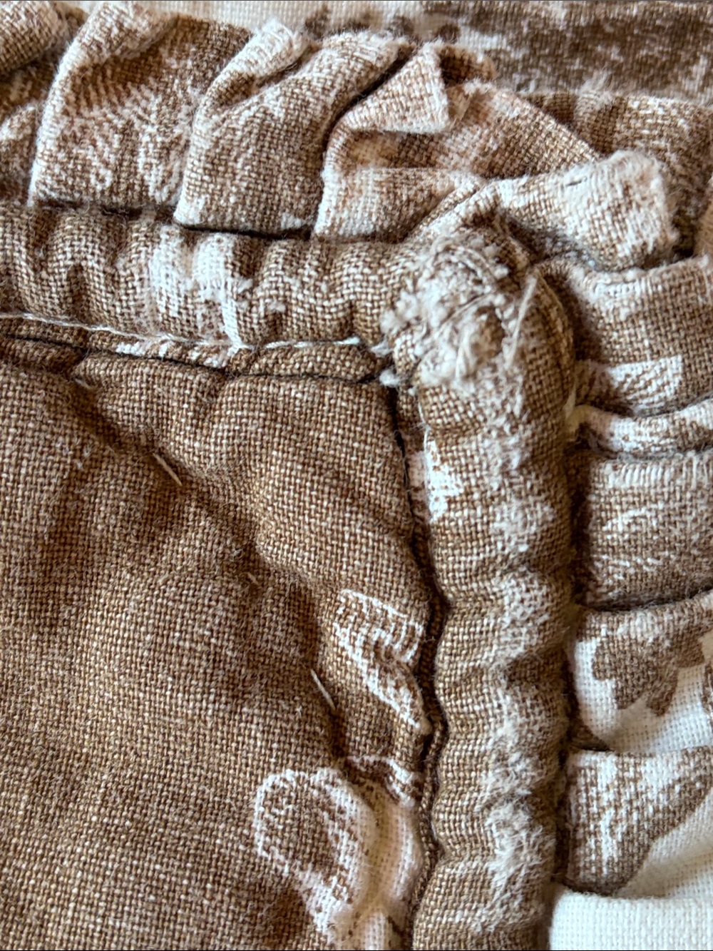 Rare Pottery Barn Matine French Toile Quilt w/ Ruffle Pleated Edges Reversible - Picture 6 of 6